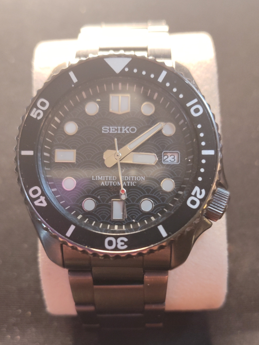 Seiko Black Dial Stainless Steel Limited Edition Watch